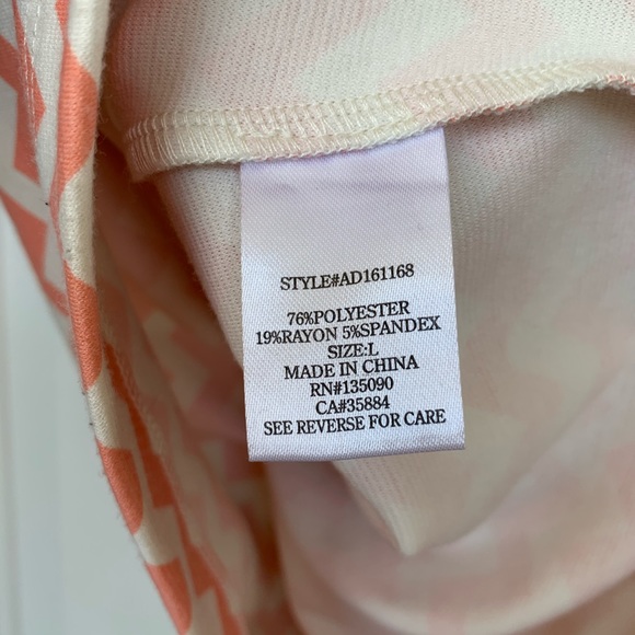 Altar’d State Chevron Dress - Coral/Cream -size L - Picture 5 of 6